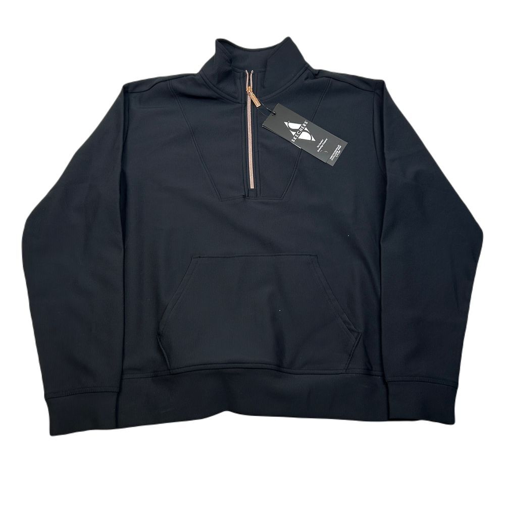 Skechers Go Luxe Ribbed Knit Quarter Zip Jacket Womens Small Black Activewear